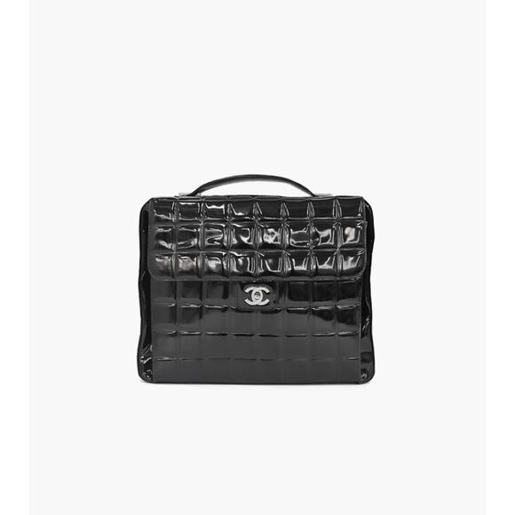 CHANEL Black Patent Briefcase Bag A-A24125 - Picture 1 of 11